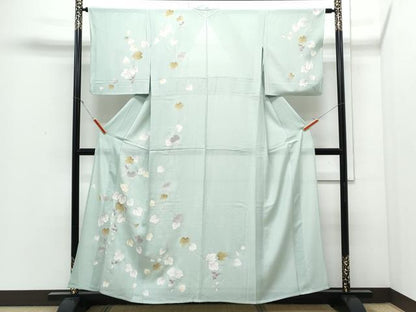 平和屋着物＊夏物　訪問着　絽　蔦の葉文　金彩　正絹　逸品　CABJ0883th