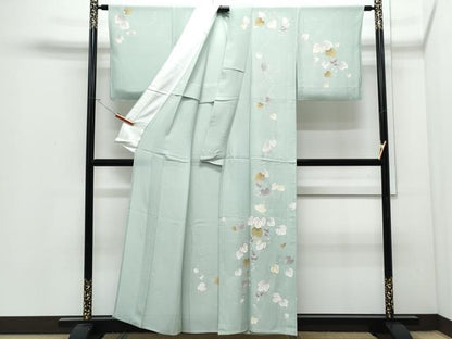 平和屋着物＊夏物　訪問着　絽　蔦の葉文　金彩　正絹　逸品　CABJ0883th