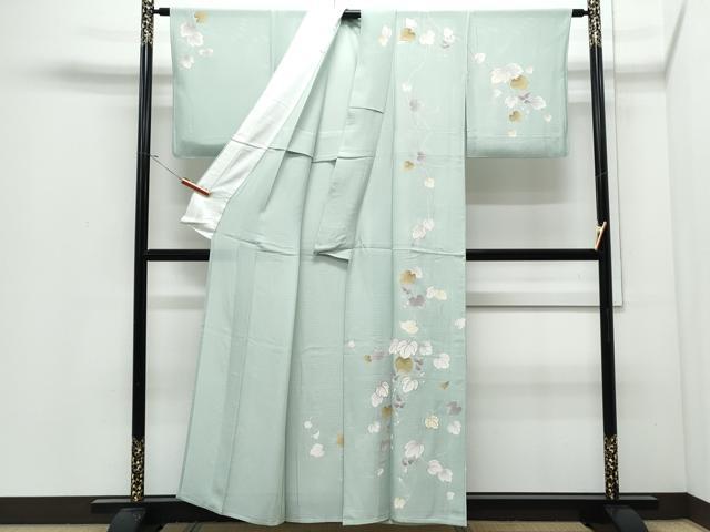 平和屋着物＊夏物　訪問着　絽　蔦の葉文　金彩　正絹　逸品　CABJ0883th