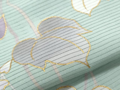 平和屋着物＊夏物　訪問着　絽　蔦の葉文　金彩　正絹　逸品　CABJ0883th