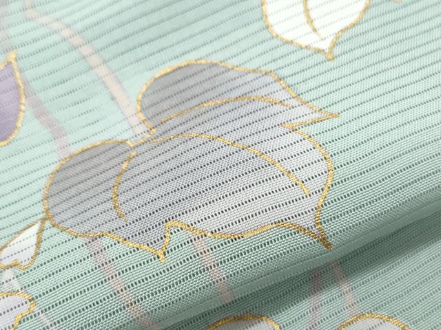 平和屋着物＊夏物　訪問着　絽　蔦の葉文　金彩　正絹　逸品　CABJ0883th