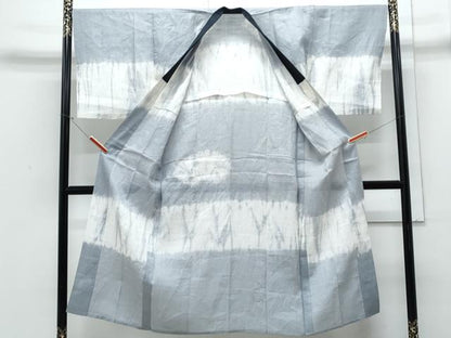 平和屋着物＊夏物　男性　長襦袢　絞り　霞文　麻　逸品　CABJ0889th