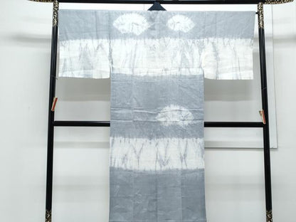 平和屋着物＊夏物　男性　長襦袢　絞り　霞文　麻　逸品　CABJ0889th