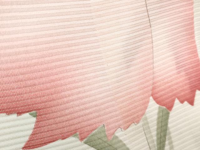 平和屋着物＊夏物　小紋　絽　草花文　金彩　正絹　逸品　CABJ0893th