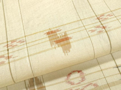 平和屋着物＊夏物　紗紬　琉球絣文様　正絹　逸品　CABJ0895th
