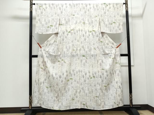 平和屋着物＊夏物　小紋　絽　流水楓文　正絹　逸品　CABJ0897th