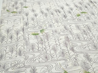 平和屋着物＊夏物　小紋　絽　流水楓文　正絹　逸品　CABJ0897th