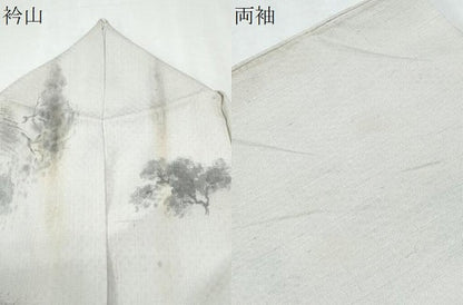 平和屋着物＊夏物　訪問着　紬地　樹林文　正絹　逸品　CABJ0898th