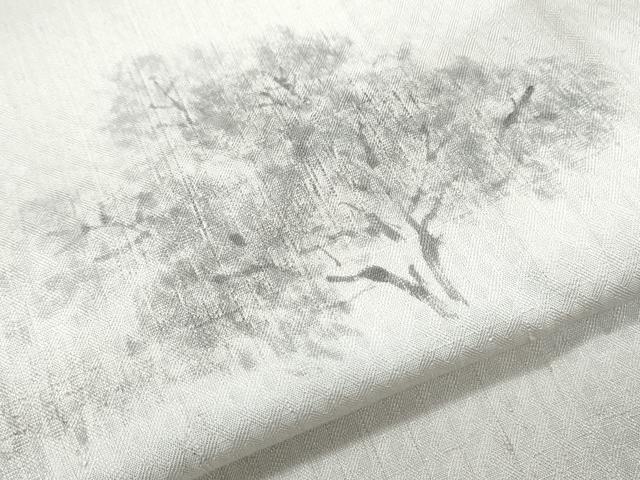 平和屋着物＊夏物　訪問着　紬地　樹林文　正絹　逸品　CABJ0898th