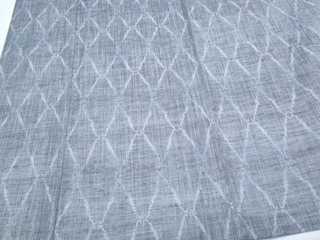 平和屋着物＊夏物　紬　菱繋ぎ　正絹　逸品　CABJ0899th