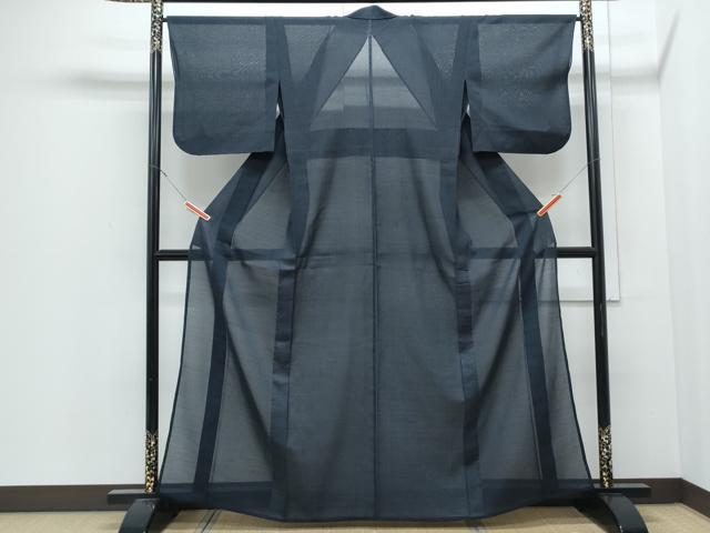 平和屋着物＊夏物　紗紬　縞　正絹　逸品　CABJ0906th