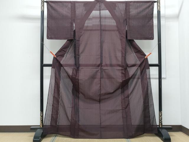 平和屋着物＊夏物　小紋　紗　杢目文様　洗える着物　CABJ0908th