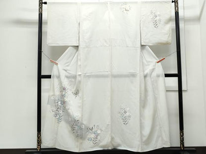 平和屋着物＊夏物　訪問着　友禅　絽　草花文　正絹　逸品　CABJ0910th