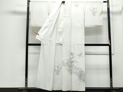 平和屋着物＊夏物　訪問着　友禅　絽　草花文　正絹　逸品　CABJ0910th
