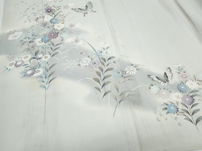平和屋着物＊夏物　訪問着　友禅　絽　草花文　正絹　逸品　CABJ0910th