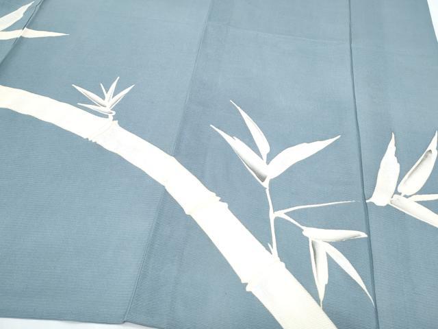 平和屋着物＊夏物　訪問着　絽　笹竹文　銀彩　正絹　逸品　CABJ0913th