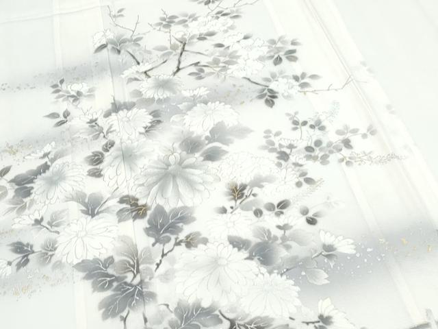 平和屋着物＊夏物　訪問着　絽　草花文　暈し染め　金銀彩　正絹　逸品　CABJ0914th