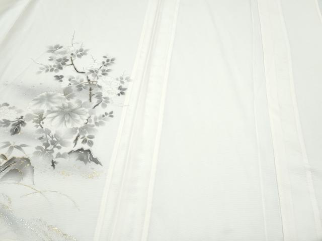 平和屋着物＊夏物　訪問着　絽　草花文　暈し染め　金銀彩　正絹　逸品　CABJ0914th
