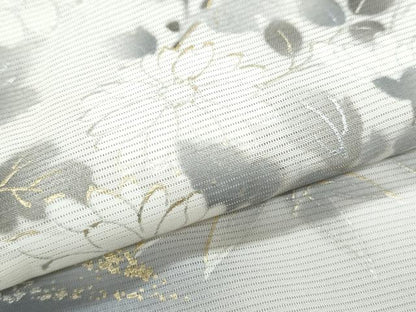 平和屋着物＊夏物　訪問着　絽　草花文　暈し染め　金銀彩　正絹　逸品　CABJ0914th