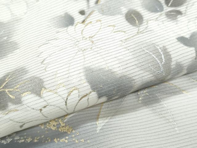 平和屋着物＊夏物　訪問着　絽　草花文　暈し染め　金銀彩　正絹　逸品　CABJ0914th