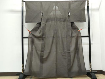 平和屋着物＊夏物　紗紬　格子文　正絹　逸品　CABJ0915th