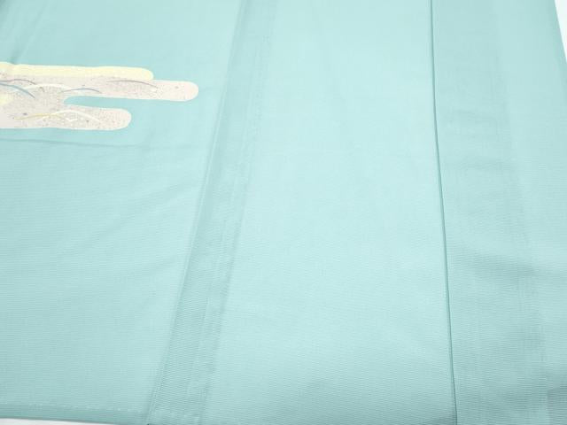 平和屋着物＊夏物　訪問着　絽　エ霞芝草文　銀彩　正絹　逸品　CABJ0917th