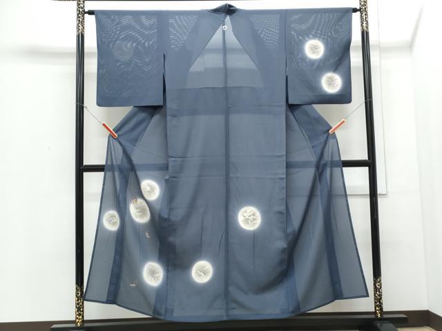 平和屋着物＊夏物　訪問着　絽　刺繍　蛍暈し　立波丸文　正絹　逸品　CABJ0919th