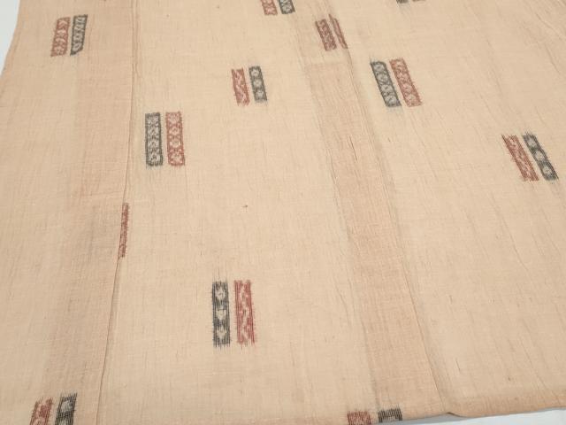 平和屋着物＊夏物　本場小千谷ちぢみ　抽象紋様　麻　逸品　CABJ0923th