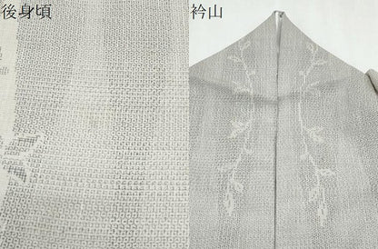 平和屋着物＊夏物　結城紬　夏結城　100亀甲　立涌蔦の葉文　正絹　逸品　CABJ0924th