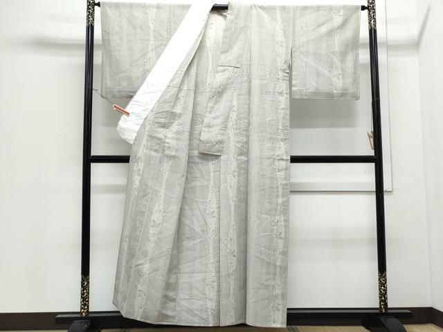 平和屋着物＊夏物　結城紬　夏結城　100亀甲　立涌蔦の葉文　正絹　逸品　CABJ0924th