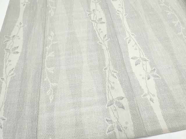 平和屋着物＊夏物　結城紬　夏結城　100亀甲　立涌蔦の葉文　正絹　逸品　CABJ0924th