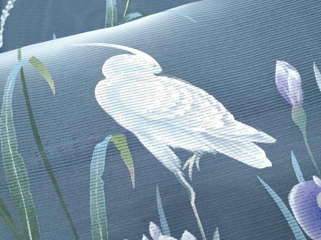 平和屋着物＊夏物　訪問着　絽　白鷺　流水花文　正絹　逸品　CABJ0928th
