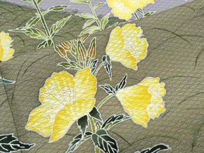 平和屋着物＊夏物　訪問着　友禅　菱文紗　草花文　正絹　逸品　CABJ0930th