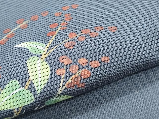 平和屋着物＊夏物　訪問着　絽　手描き　猫　カゴ　草花文　正絹　逸品　CABJ0931th