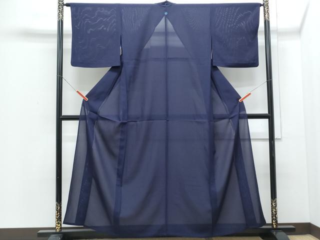 平和屋着物＊夏物　色無地　絽　深紫色　正絹　逸品　CABJ0932th