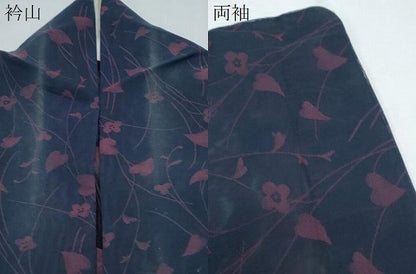 平和屋着物＊夏物　小紋　風通紗　草花文　正絹　逸品　CABJ0933th