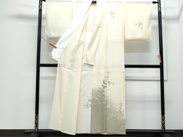 平和屋着物＊夏物　訪問着　絽　草花文　暈し染め　正絹　逸品　CABJ0935th