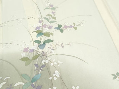 平和屋着物＊夏物　訪問着　絽　草花文　暈し染め　正絹　逸品　CABJ0935th