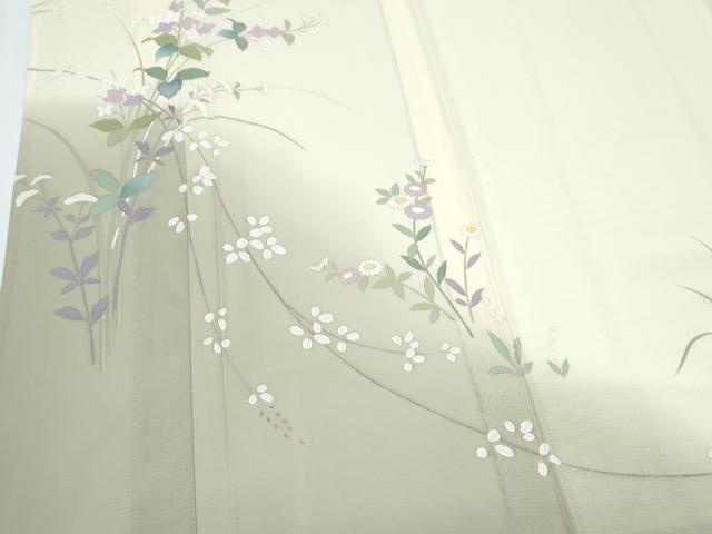 平和屋着物＊夏物　訪問着　絽　草花文　暈し染め　正絹　逸品　CABJ0935th