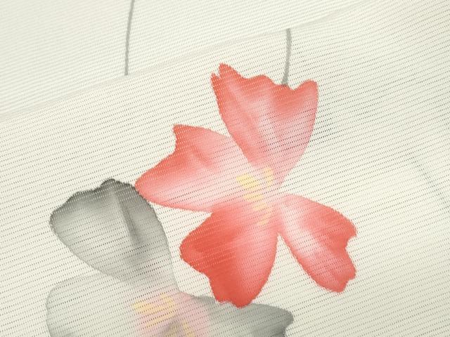 平和屋着物＊夏物　小紋　手描き　絽　枝花文　正絹　逸品　CABJ0936th