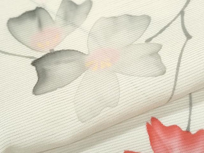 平和屋着物＊夏物　小紋　手描き　絽　枝花文　正絹　逸品　CABJ0936th