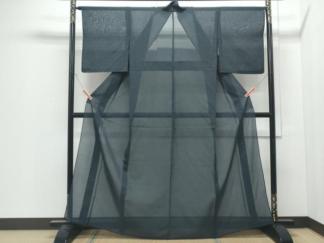 平和屋着物＊夏物　紗紬　十字絣　正絹　逸品　CABJ0937th