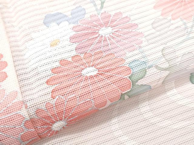 平和屋着物＊夏物　訪問着　絽　流水花文　銀彩　正絹　逸品　CABJ0943th