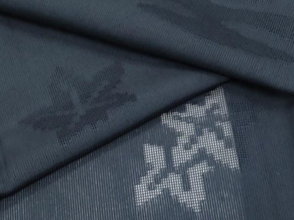 平和屋着物＊夏物　色無地　エ霞楓紋紗　濡羽色　正絹　逸品　CABJ0948th