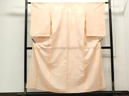 平和屋着物＊夏物　色無地　絽　草花紋紗　宍色　正絹　逸品　CABJ0950th