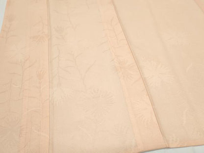 平和屋着物＊夏物　色無地　絽　草花紋紗　宍色　正絹　逸品　CABJ0950th