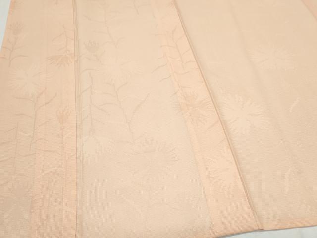 平和屋着物＊夏物　色無地　絽　草花紋紗　宍色　正絹　逸品　CABJ0950th