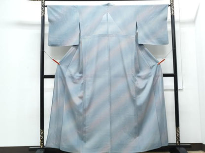 平和屋着物＊夏物　小紋　絽　流水文　暈し染め　正絹　逸品　CABJ0954th
