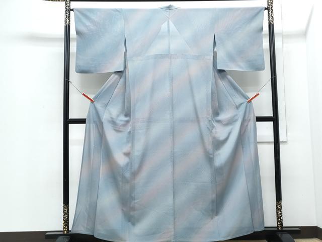 平和屋着物＊夏物　小紋　絽　流水文　暈し染め　正絹　逸品　CABJ0954th