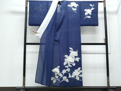 平和屋着物＊夏物　訪問着　絽　刺繍　紫陽花　正絹　逸品　CABJ0957th